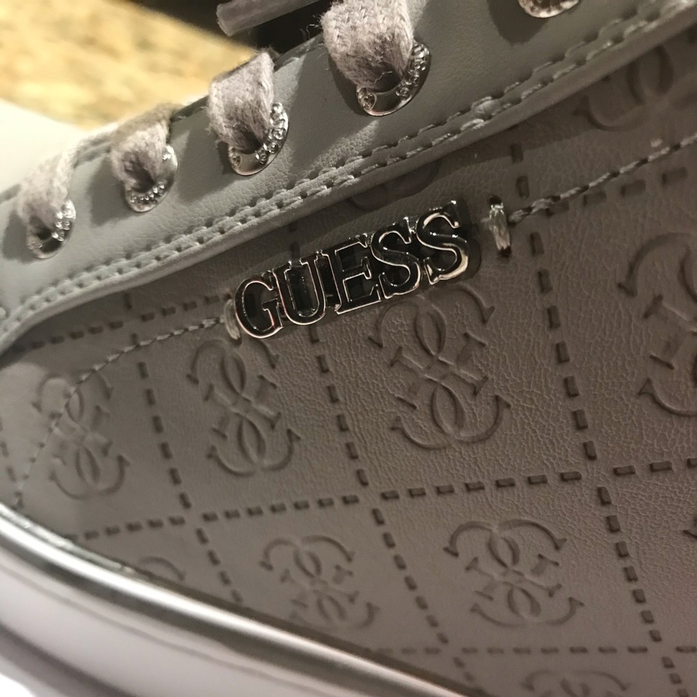 Gray Guess Wedge Sneakers